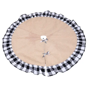 

1 Pc Decorative Xmas Tree Apron Tree Skirt Christmas Tree Dress (Black White)
