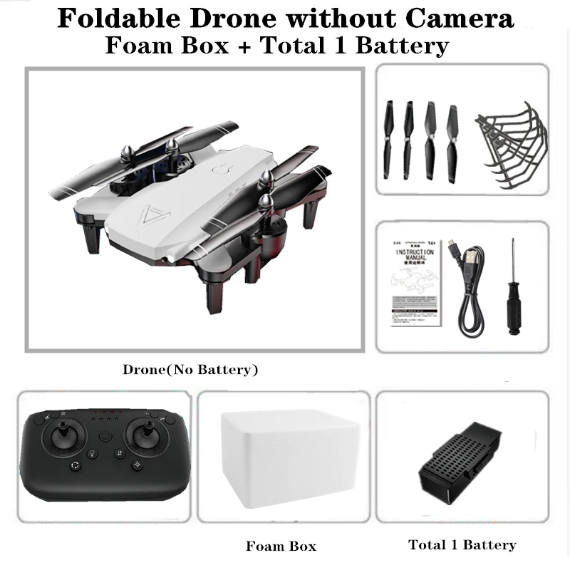 Складной Дрон 4K WiFi HD камера RC Дроны с автоматической камерой красоты оптическое позиционирование потока RC вертолет Квадрокоптер игрушка - Цвет: Foam Box w1