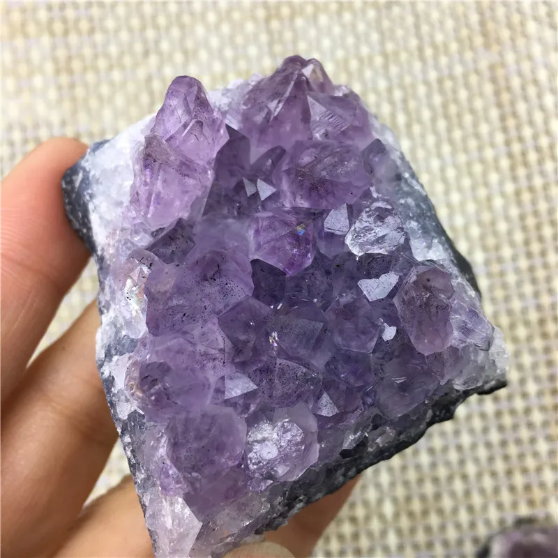Природный аметист кварц кластера кристалл geode образец сырой камень Исцеление