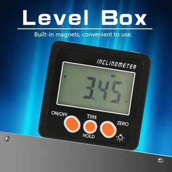 

New Mini Digital Protractor Inclinometer Electronic Level Box Angle Gauge Meter Aluminum Alloy Magnetic Base Measuring Tools
