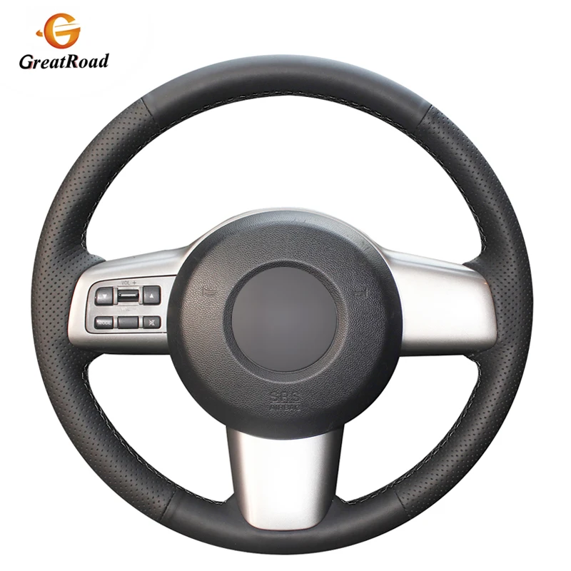 

Hand-stitched Black PU Artificial Leather Car Steering Wheel Covers Wrap for Mazda 2 2008 2009 2010 2011 2012 2013 2014