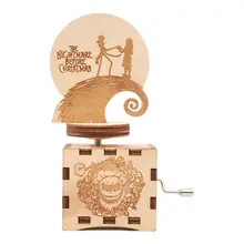 Антикварная резная деревянная музыкальная шкатулка для Хэллоуина, подарок на Хэллоуин, подарок на день рождения, вечерние украшения для Хэллоуина