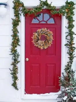 

45 CM Thanksgiving Rustic Wheat Wood Pendant Harvest Wreath Hanging Fall Decoration