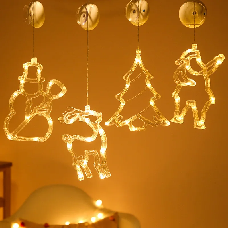 

Christmas Decorations for Home Fairy Lights Garland Led String Lights Hanging on Glass Garland on The Window Noel Kerst Decor