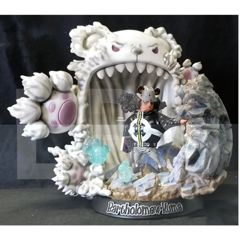 16" One Piece Statue PX-0 Tyrant Bust Bartholemew Kuma Full-Length Portrait Paw-Paw Fruit GK Action Figure Toy BOX 40CM V408