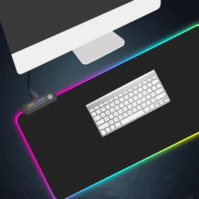 Светодиодный клавиатура с подсветкой коврик RGB коврик для мыши утолщенный 5 в квадратный 3 мм около 0,75 Вт черный красочный свет