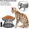 Ceramic Pet Bowl Cat Food Feeding Double Dish Stainless Steel Raised Stand Kitten Dog Water Feeder Durable Pet Accessories 2