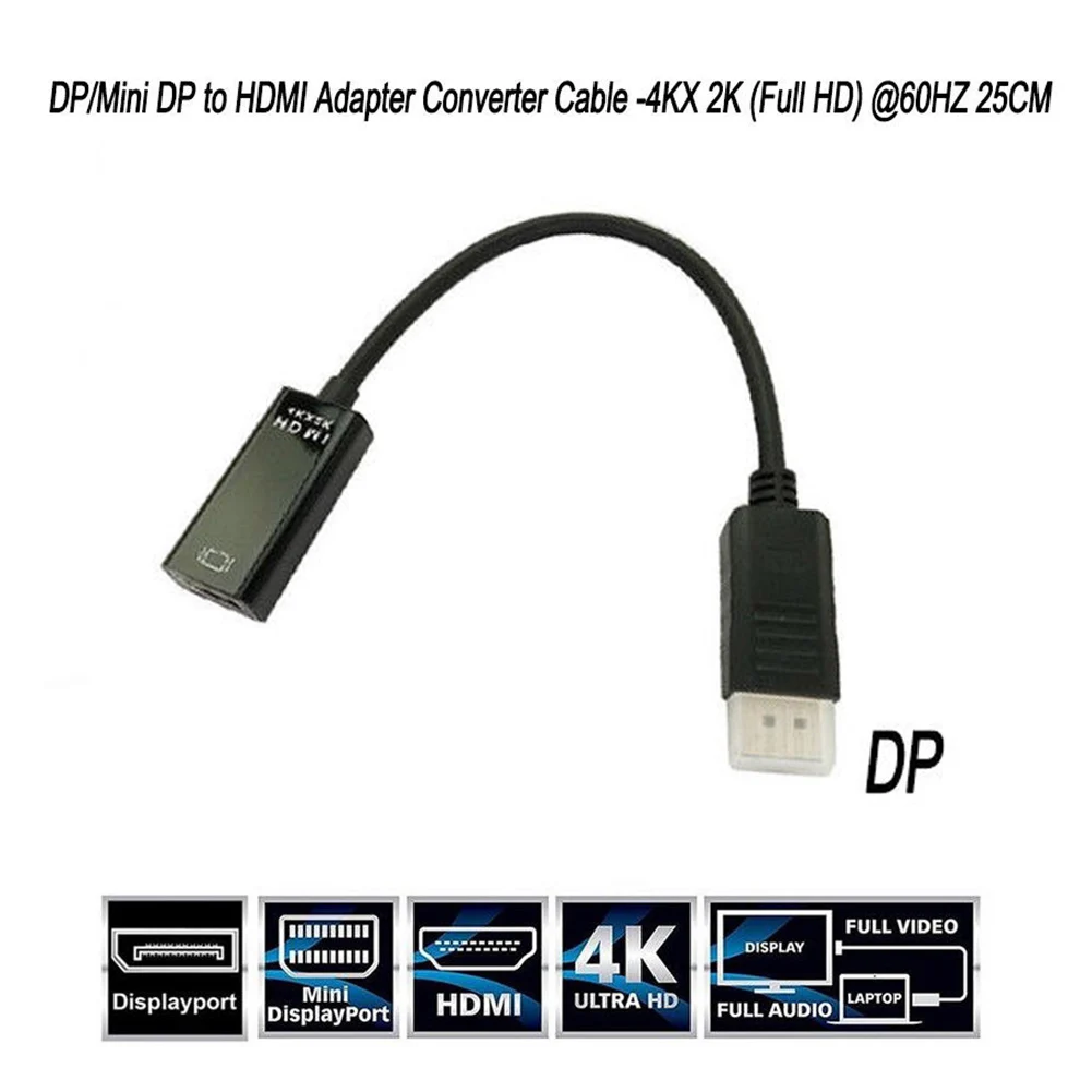 Ultra HD 1080P порты дисплея DP штекер HDMI активный адаптер конвертер кабель