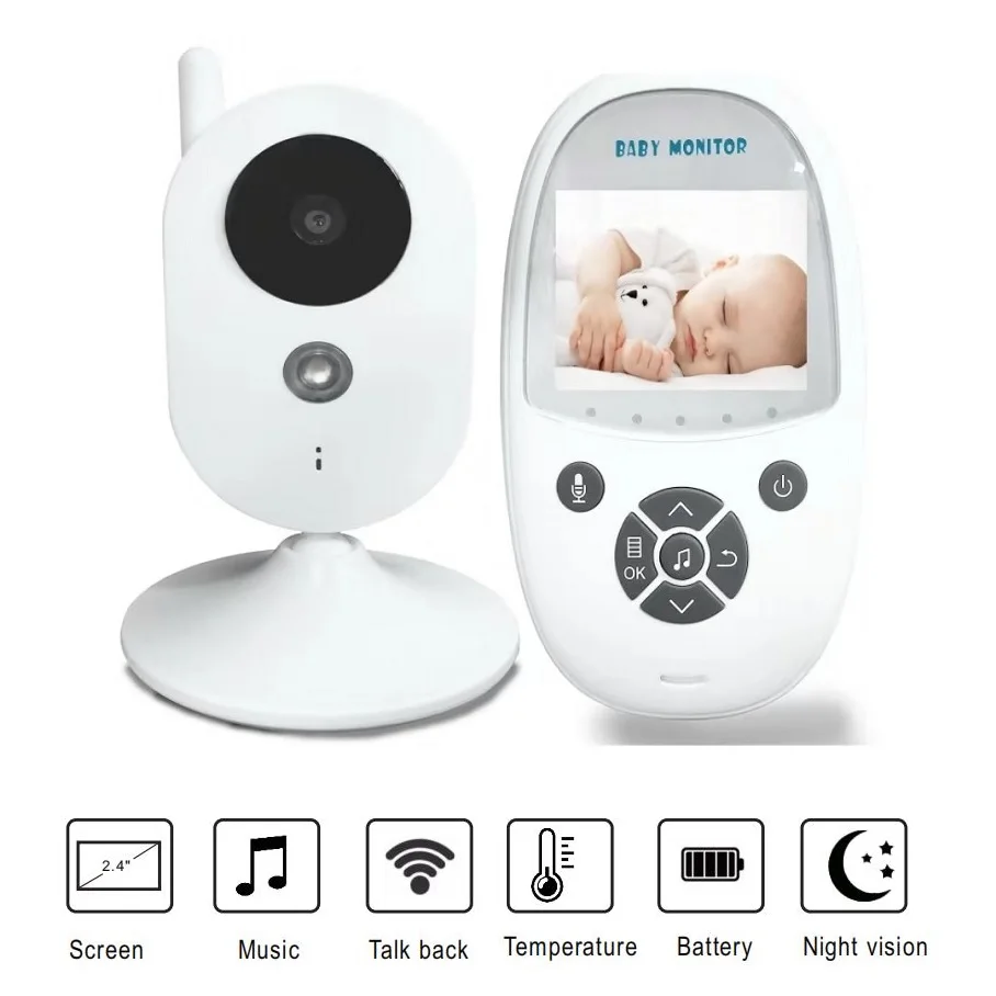 

Video Baby Monitor Wireless Baby Monitors 2.4 inch LCD IR Night Vision 2 Way Talk 3 Lullabies Temperature Sensor Multi-language