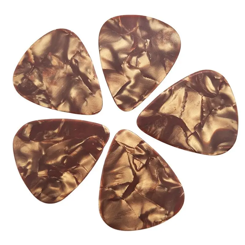 Pearloid Brownl Guitar Pick, Acoustic, Electric Bass, Guitar Plectrum, Thin, Medium, Heavy, 100Pcs Lot, Prompt ship 316