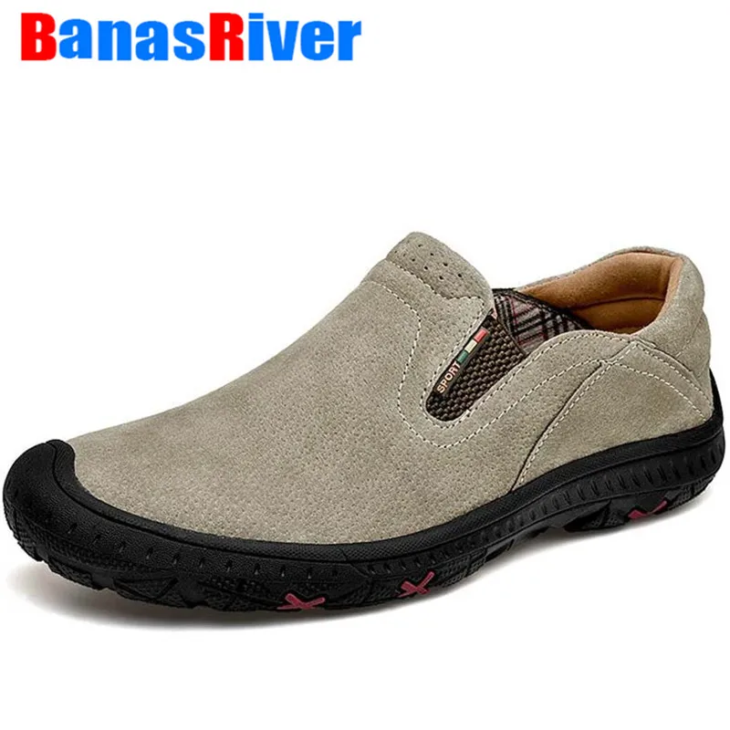 $18.91 Footwear Spring Fashion Men Shoes Luxury Elastic Band Flats Leather Casual Male Leather Slip