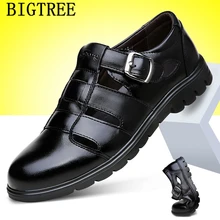 Кожаные сандалии; мужские пляжные сандалии; мужские сандалии; летняя Дизайнерская обувь для мужчин; erkek ayakkabi chaussure homme buty meskie sepatu pria