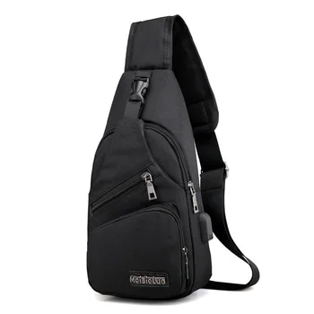 

Unisex Waterproof Chest Bag Large Capacity Oxford Travel Shoulder Bag Outdoor Sports Crossbody Bag USB Interface Versatile Bag