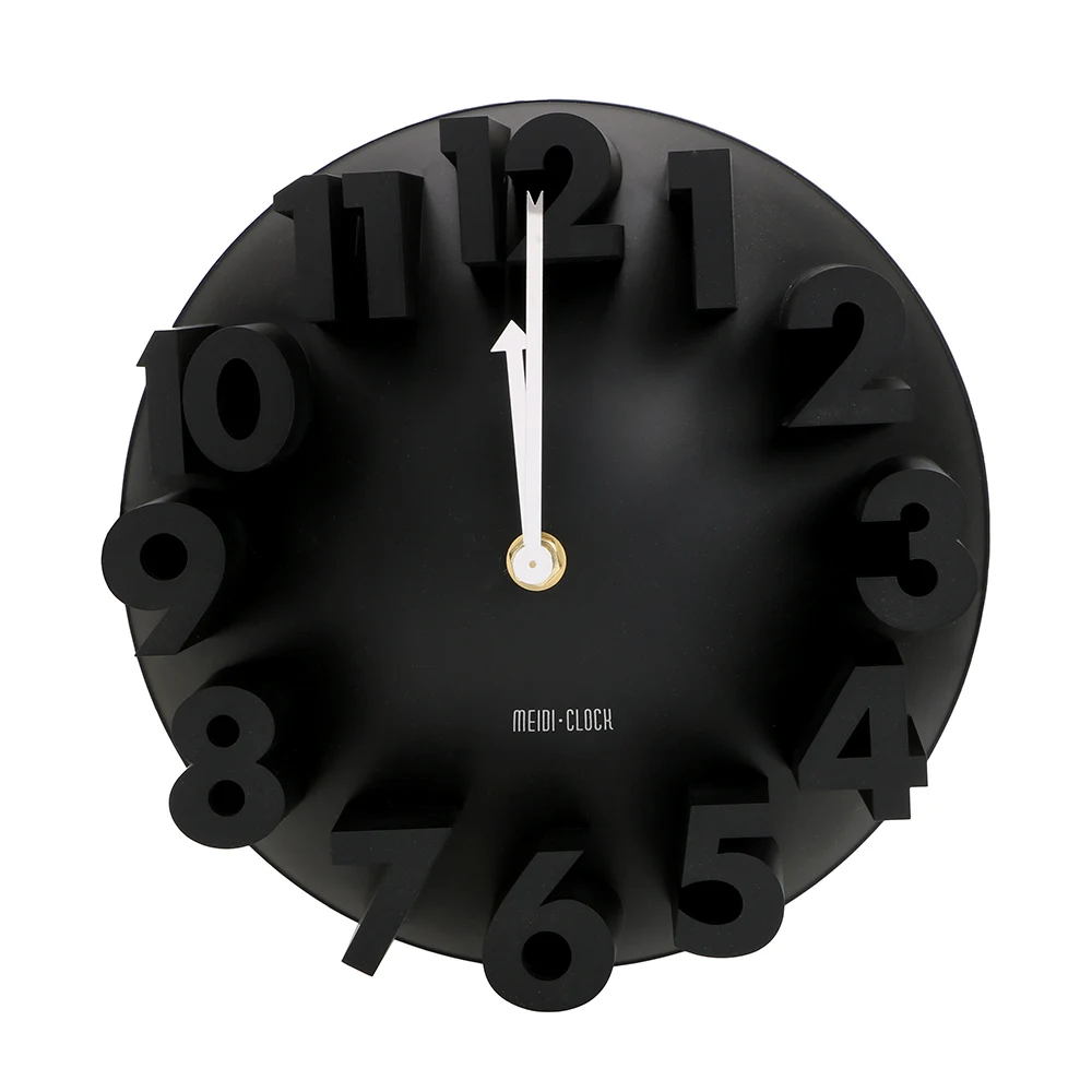NICEYARD украшение дома современный дизайн художественная декоративная стена часы модные 3D настенные часы купольные круглые цифровые часы креативные - Цвет: Черный