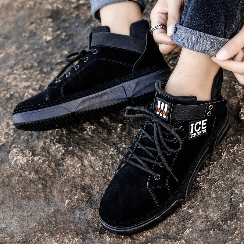 

2019 Autumn New Style Martin Boots Mid-top Short Boots England Retro Worker Boot Men Casual Desert Boots MEN'S Flat Shoes
