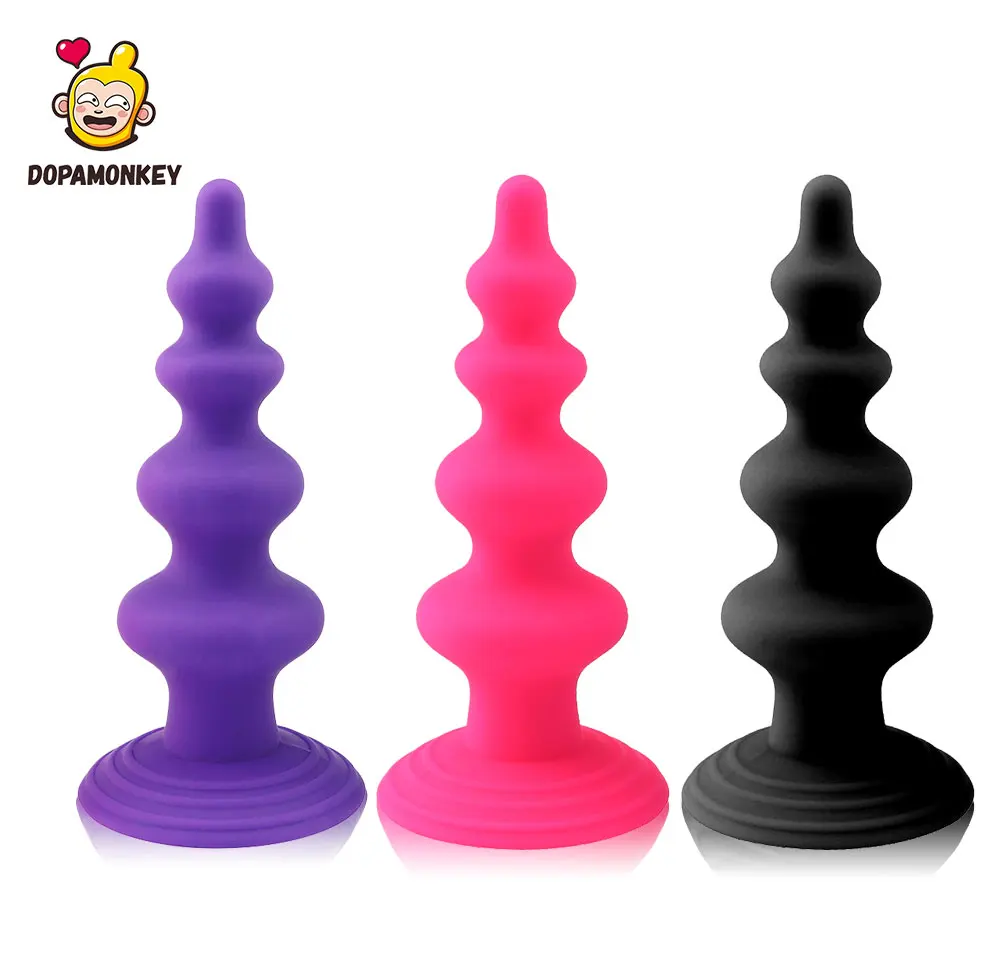 DOPAMONKEY силиконовая Анальная пробка фаллоимитатор с массажем простаты прочная