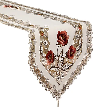 

Embroidered Floral Table Runners for Christmas Holidays Party Dinner Table Setting Decor
