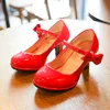 Zapatos de cuero para niñas, sandalias con pajarita, zapatos de tacón alto para niños, sandalias dulces de princesa para niñas 2024