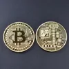 1PC Gold Plated Bitcoin Coin BTC Bit Art Physical Metal Collectible Coin for gift with plastic case ► Photo 3/5