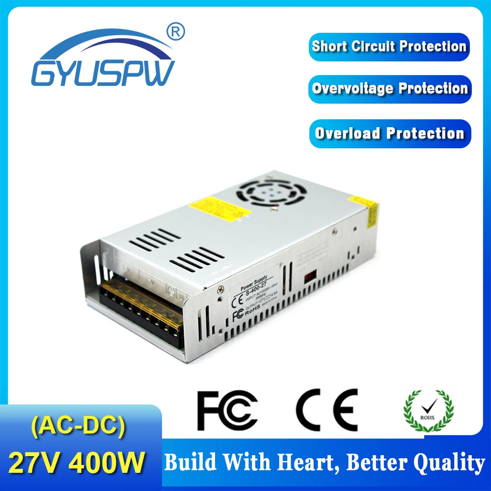 Регулируемый источник питания AC110V 220V к dc27V 14.8A 400W Импульсный блок для стабильного
