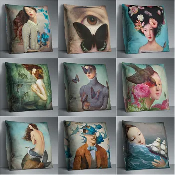 

Cute Cartoon Double Side Print Cushion Cover Polyester Decorative for Sofa Seat Soft Throw Pillow Case Cover 45x45cm Home Decor