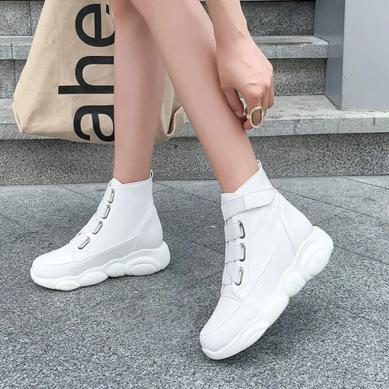 Women's Vulcanize Shoes Comfortable Breathable Fashion Ladies Platform Sneakers Width Lace Up Large Size Boots 33-46 WMXYZQXD