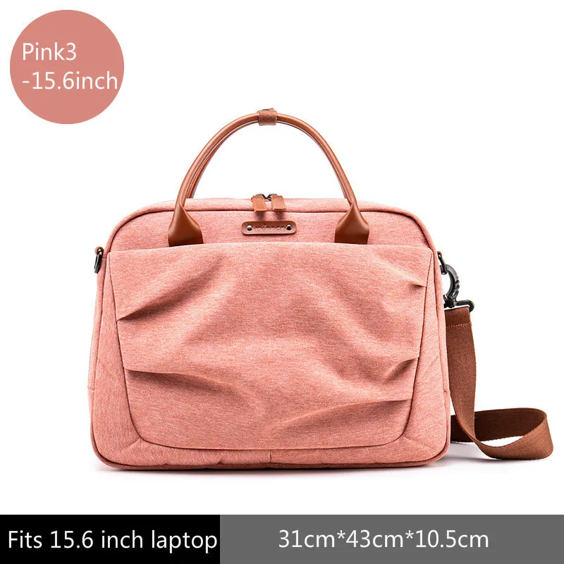 Maletin Mujer портфель женские сумки офисная сумка для ноутбука женская сумка для компьютера деловая мужская сумка через плечо женские дорожные сумки - Цвет: pink3 15.6inch