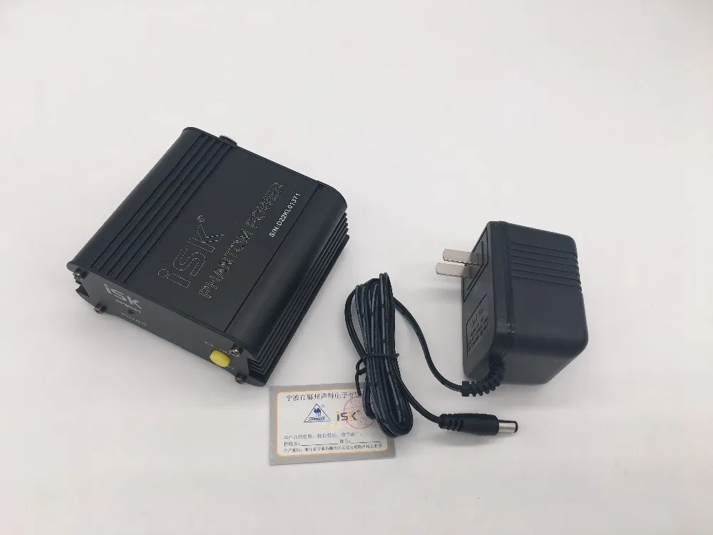 Высокое качество ISK SPM001 48V фантомное питание+ адаптер питания для конденсаторного микрофона