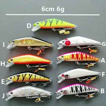 

Swolfy 9pcs Sinking Minnow Fishing lure 6g 6cm Artificial Bait for Trout Bass Fishing Wobbler hard lure
