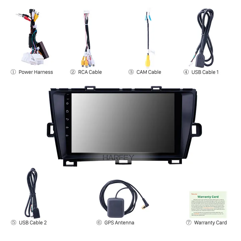 Harfey HD сенсорный экран GPS 9 дюймов Android 8,1 автомобильный радиоприемник для Toyota Prius RHD 2009 2010-2013 поддержка Carplay задняя камера 2din