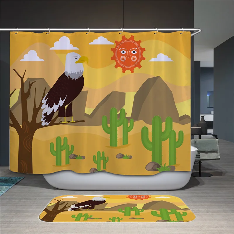 Занавеска для душа 3D мультфильм пиратский корабль аниме узор полиэстер ткань Водонепроницаемый полиэстер ткань для украшения дома