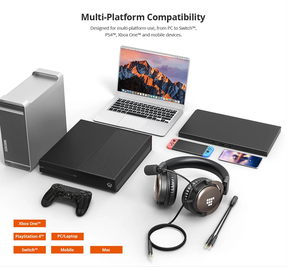 Tronsmart Sono Gaming Headphones Headset Gamer Wired Headphones for computer with Mic for PS4,Xbox One,Switch and Mobile Devices (3)