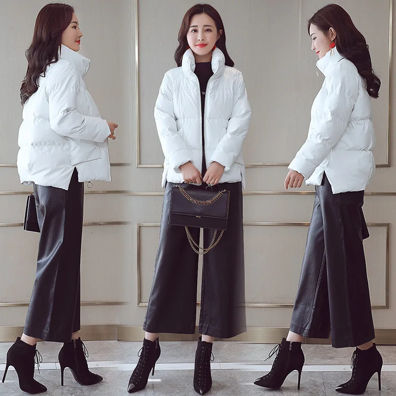 

Solid Color Leather Cotton-padded Clothes/Cotton Coat 2018 Winter Comfortable Simple Elegant Cool Youth Popularity Fashion City