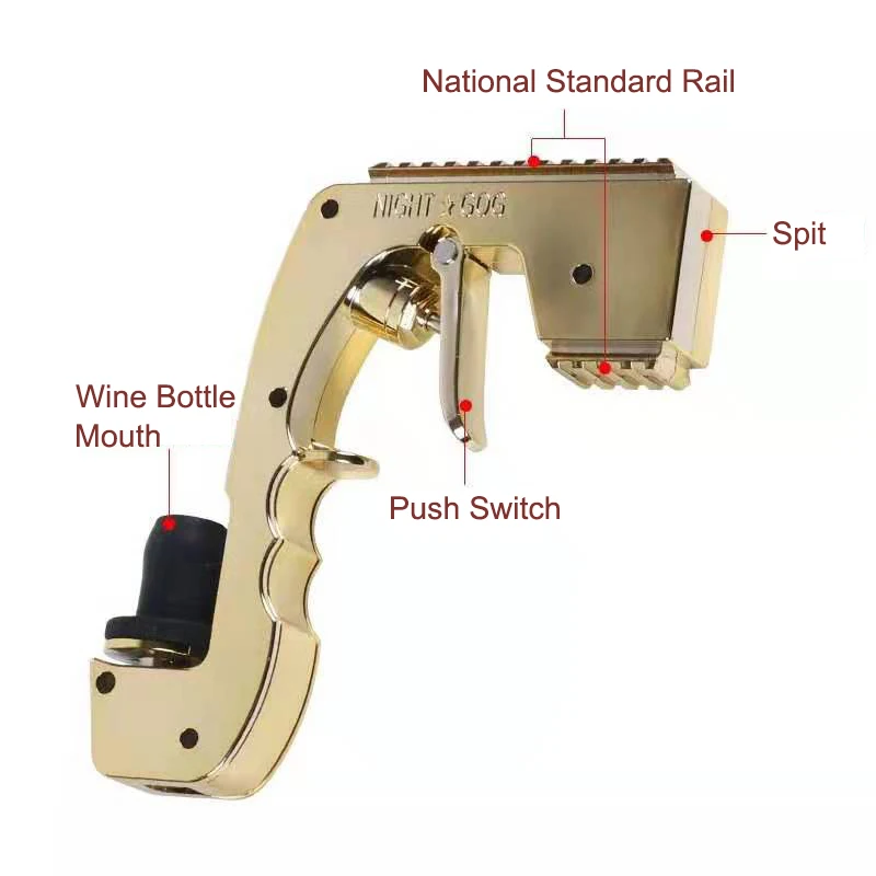 UPORS роскошный золотой пистолет шампанского из алюминиевого сплава, металлический дозатор вина, съемка, насадка для винной бутылки, панель для свадьбы