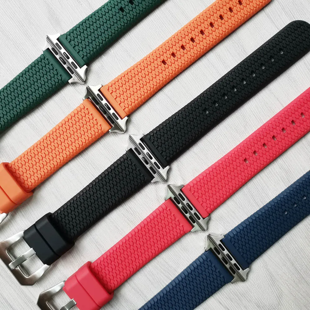 Силиконовый спортивный ремешок для Apple Watch 5 4 44 40 мм резиновый iWatch 3 2 1 38 42 узор в