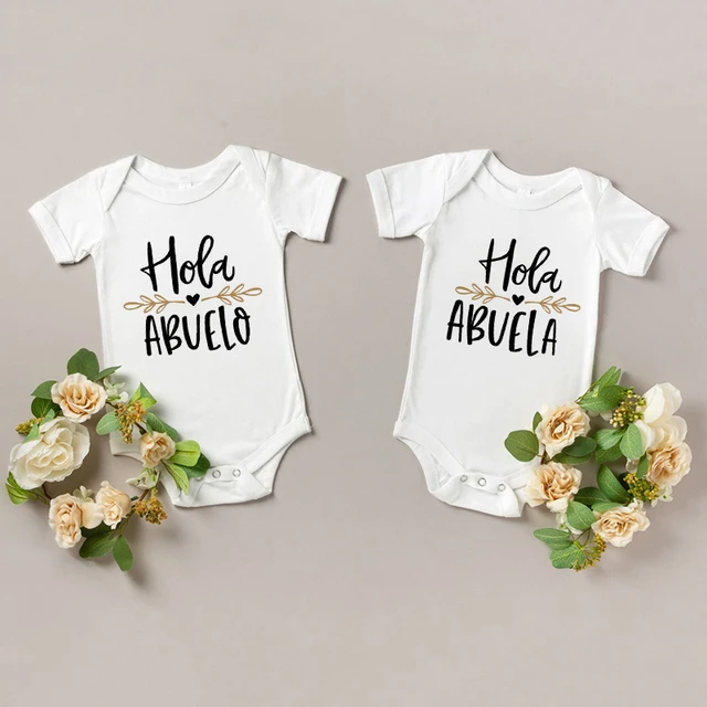 Vais a Ser Abuelos Baby Bodysuit Pregnancy Announcement Cotton Baby Coming  Soon Ropa Outfit Long Sleeve Infant Romper Clothes