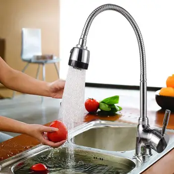 

Extended Faucet Kitchen Sink Bathroom Basin Tap 360 Degree Rotatable Spout Water Mixer Tap Water Diffuser Zinc Alloy Faucet 1