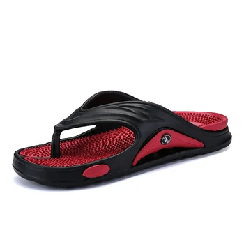

2020 Big Size Fashion Massage Men Slipper Shoes Summer Water Male Sandals High Quality Flat Beach Shoes Non-slip Mens Flip Flop