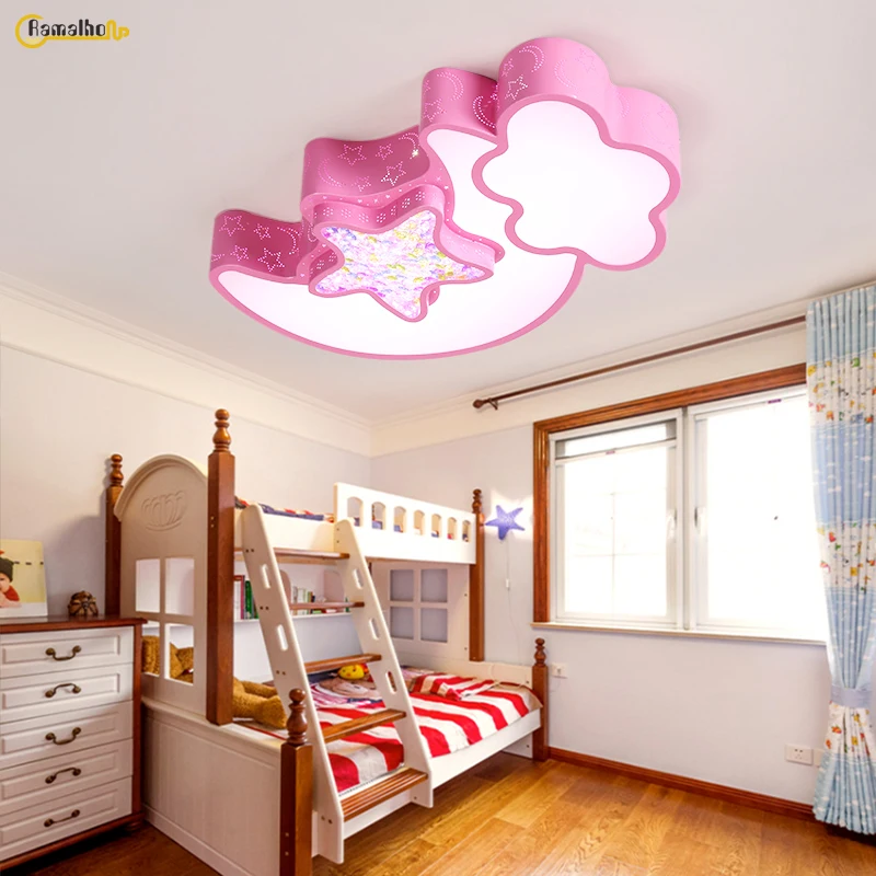 

Creative Children's Room Lamp Stars Moon Boys And Girls Bedroom Cartoon led Ceiling Lights Modern Living Room led Ceiling Lamps