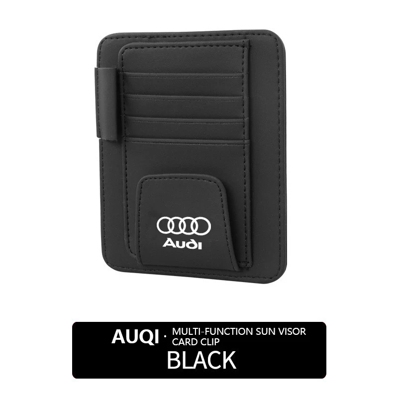 Для Audi b5 b6 b7 b8 A3 A4 A4L A5 A6 автомобильные солнцезащитные очки с зажимом сумка для хранения в автомобиле Многофункциональный Солнцезащитный козырек бизнес-держатель для карт хранения - Название цвета: black
