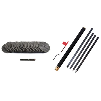 

New 25x Net Saw Blade + Connecting Clip Rod 1X & 5Pcs Wood Lathe Turning Tool Chisel Changeable Tungsten Carbide Blades