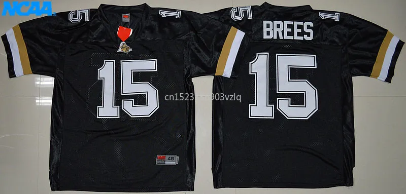 Новое поступление высокое качество Drew Brees#15 футболка колледжа Джерси S-XXXL