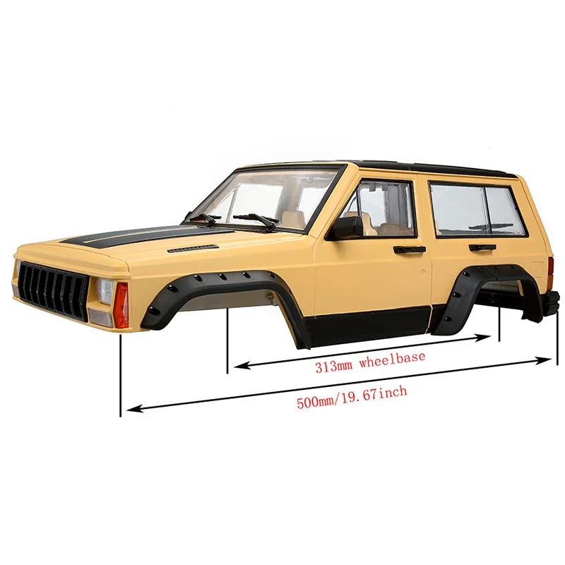Окрашенный жесткий пластик 313 мм Колесная база корпус автомобиля для 1/10 RC Гусеничный осевой SCX10 и SCX10 II 90046 90047