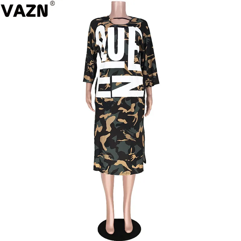 VAZN, новейший стиль, снижение возраста, повседневное, мода, верблюжье, круглый вырез, половина рукава, женское прямое платье миди