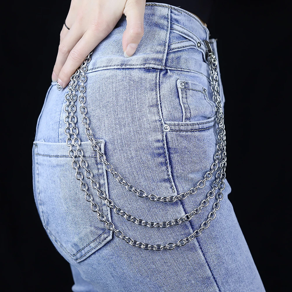 Punk Rock Stainless Steel Pants Waist Chain Men Women Key Wallet Keychain Jeans Hip-hop Jewelry Gift DIY Accessories | Украшения и