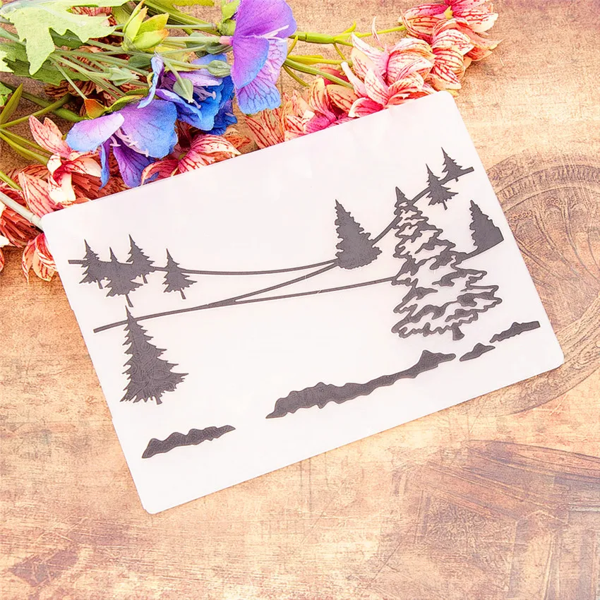 10.5x14.8cm hill paper Embossing folders Plastic Scrapbooking DIY Template Fondant Cake Photo Album Card Making Easter gift | Дом и сад