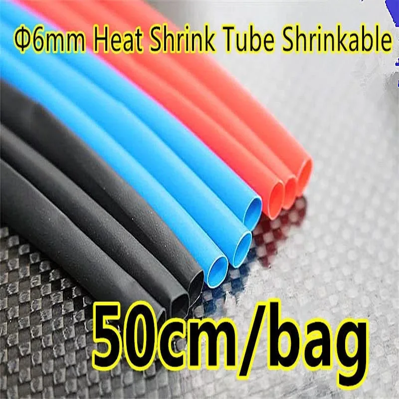 50cm Blue/Red/Black RC Airplanes 6mm Heat Shrink Tube Insulated