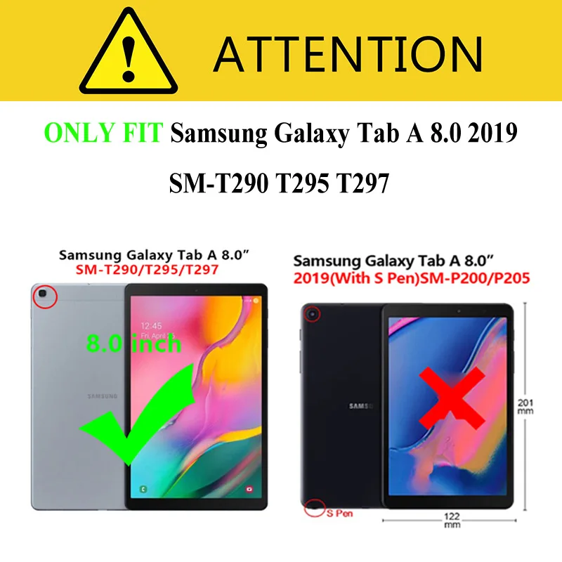 Сверхмощный 2 в 1 Гибридный Прочный чехол для Samsung Galaxy Tab A 8,0 SM-T290 SM-T295 T295 T297 чехол для планшета+ пленка+ ручка