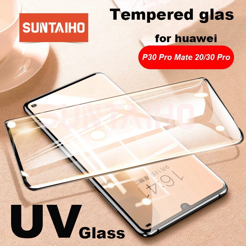 Прозрачное полностью изогнутое УФ жидкое закаленное стекло для Huawei Mate 30 Pro 20