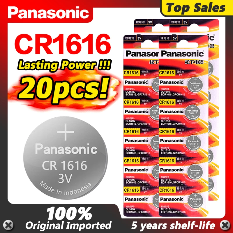 20x Panasonic CR1616 кнопочные батарейки для монет автомобильный пульт дистанционного